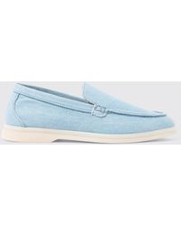 SCAROSSO - Girl Shoes Ludovica Girl Light Blue Denim Suede Leather - Lyst
