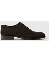 SCAROSSO Oxfords Roberto Suede Leather - Brown