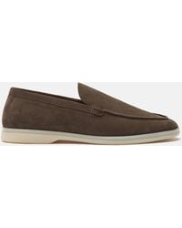 SCAROSSO - Ludovico Deep Taupe Veloursleder - Lyst