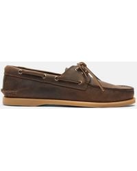 SCAROSSO - Jude Brown Nubuck Boat Shoes - Lyst