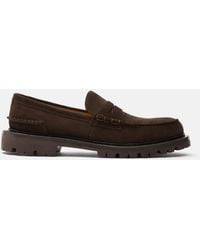 SCAROSSO - Wooster Ii Brown Suede Loafers & Flats - Lyst