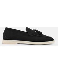 SCAROSSO - Leandra Black Suede Edit Loafers - Lyst