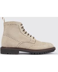 SCAROSSO - Thomas Sand Suede Boots - Lyst