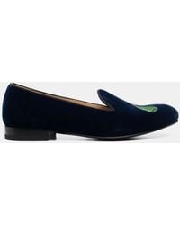 SCAROSSO - Daisy Blue Velvet Loafers & Flats - Lyst