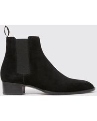 SCAROSSO - Axel Black Suede Chelsea Boots - Lyst