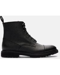 SCAROSSO - Jackie Grain Black Boots - Lyst