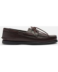 SCAROSSO - Morgan Dark Brown Boat Shoes - Lyst