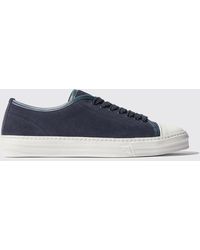 SCAROSSO - Ambrogio Blue Suede Sneakers - Lyst