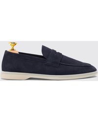 SCAROSSO - Luciano Blue Suede Loafers - Lyst
