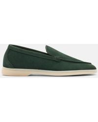 SCAROSSO - Ludovica Verde Scamosciata Loafers - Lyst