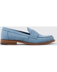 SCAROSSO - Harper Light Blue Denim Loafers & Flats - Lyst