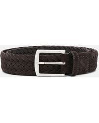 SCAROSSO - Cintura Marrone Intrecciata Scamosciata - Lyst