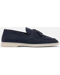 SCAROSSO - Leandro Blu Scamosciato Loafers - Lyst