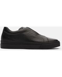 SCAROSSO - Luca Black Grain Sneakers - Lyst
