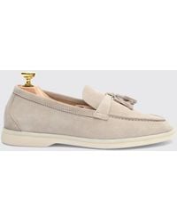 SCAROSSO - Leandra Sand Suede Loafers - Lyst