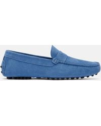 SCAROSSO - Michael Hellblau Veloursleder - Lyst
