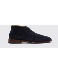 SCAROSSO - Gary Blue Suede Boots - Lyst