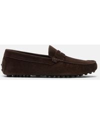SCAROSSO - Michael Brown Suede Driving Shoes - Lyst