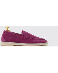 SCAROSSO - Ludovica Maroon Suede Loafers - Lyst