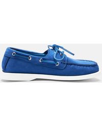 SCAROSSO - Oprah Blue Nubuck Boat Shoes - Lyst