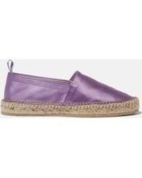 SCAROSSO - Lola Violet Silk Flats - Lyst