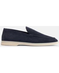 SCAROSSO - Loafers Ludovico Blu Scamosciato Suede Leather - Lyst