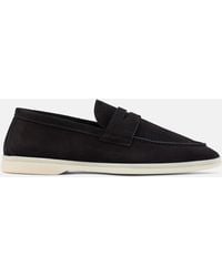 SCAROSSO - Luciano Black Suede Edit Loafers - Lyst