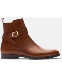 SCAROSSO - Lara Cognac Jodhpur Boots - Lyst
