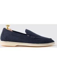 SCAROSSO - Loafers Ludovico Blu Scamosciato Suede Leather - Lyst