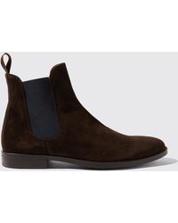 SCAROSSO - Chelsea Boots Giacomo Brown Suede Leather - Lyst