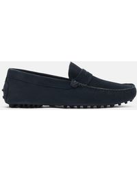 SCAROSSO - Michael Blue Suede Driving Shoes - Lyst
