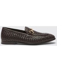 SCAROSSO - Alessandro Brown Woven Loafers - Lyst