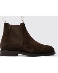 SCAROSSO - Chelsea Boots William III Brown Suede Suede Leather - Lyst