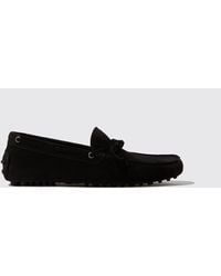 SCAROSSO - James Black Suede Loafers & Flats - Lyst