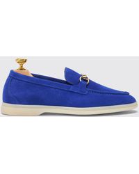 SCAROSSO - Lilia Electric Blue Suede Loafers - Lyst