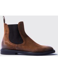 SCAROSSO - Chelsea Boots Hunter Cigar Suede Leather - Lyst