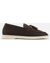 SCAROSSO - Leandra Black Suede Edit Loafers - Lyst