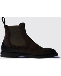 SCAROSSO - Hunter Brown Chelsea Boots - Lyst