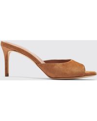 SCAROSSO - Lohan Tan Suede Mules - Lyst