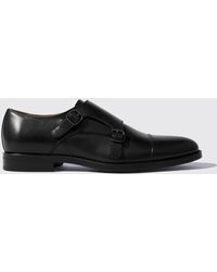 SCAROSSO - Monk Strap Shoes Francesco Nero Calf Leather - Lyst