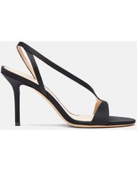 SCAROSSO - Paula Black Satin Sandals - Lyst