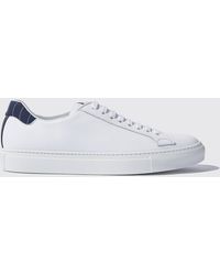 SCAROSSO - Pinstripe White Sneakers - Lyst