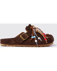 SCAROSSO - Geo Brown Sandals - Lyst