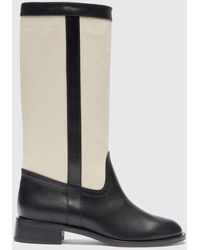 SCAROSSO - Tess Black Canvas Boots - Lyst