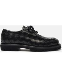 SCAROSSO - Damiano Black Woven Derbies - Lyst