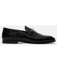 SCAROSSO - Alessandro Black Croco Loafers - Lyst