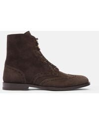 SCAROSSO - Stefania Marrone Scamosciata Boots - Lyst