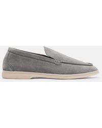 SCAROSSO - Loafers Ludovico Grigio Scamosciato Suede Leather - Lyst