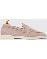 SCAROSSO - Luciana Pink Suede Loafers - Lyst