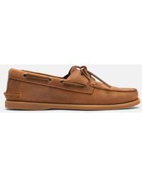 SCAROSSO - Jude Cognac Nubuck Boat Shoes - Lyst